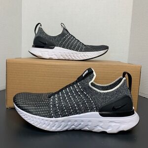 Nike Phantom Run Flyknit 3 Mens Running Shoes Sneakers Black White